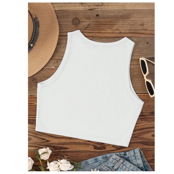 "Today's Good Mood Is Sponsored By Vodka" Sleeveless Crop Top - Picture 2 of 2